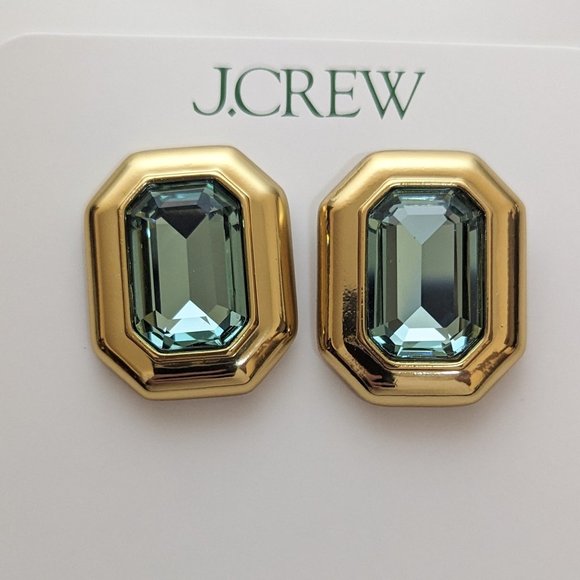 J. Crew Jewelry - J.Crew Rectangle Faceted-Crystal Earrings